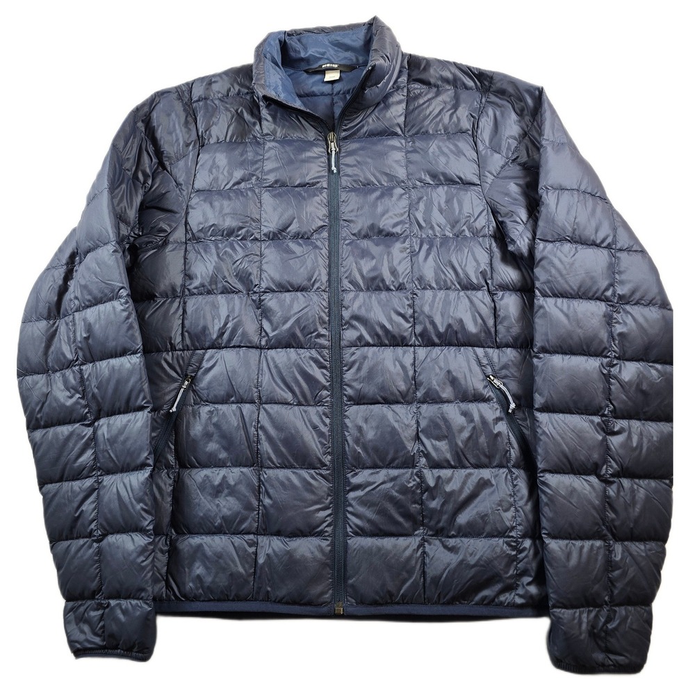 REI Co-op Down Puffer Jacket Mens Small Navy Blue Nylon 650-Fill Coat